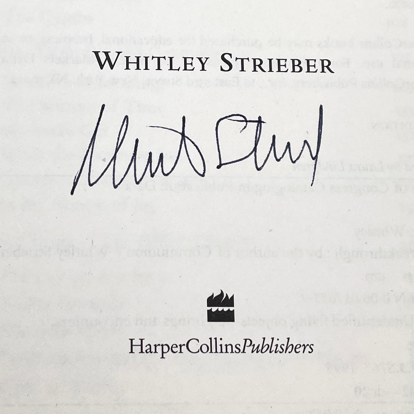 Breakthrough by Whitley Strieber SIGNED! [FIRST EDITION • FIRST PRINTING] 1995 • HarperCollins