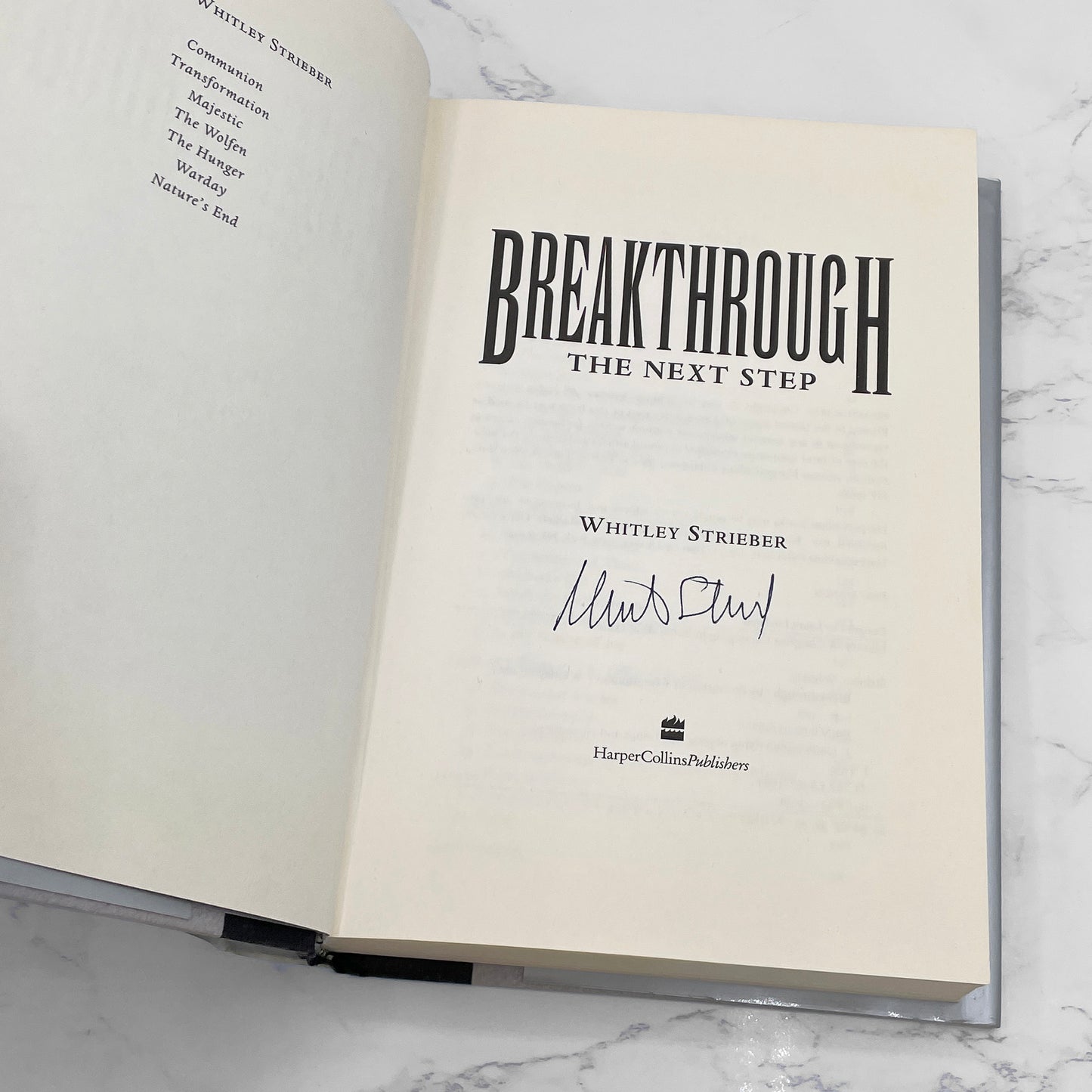 Breakthrough by Whitley Strieber SIGNED! [FIRST EDITION • FIRST PRINTING] 1995 • HarperCollins