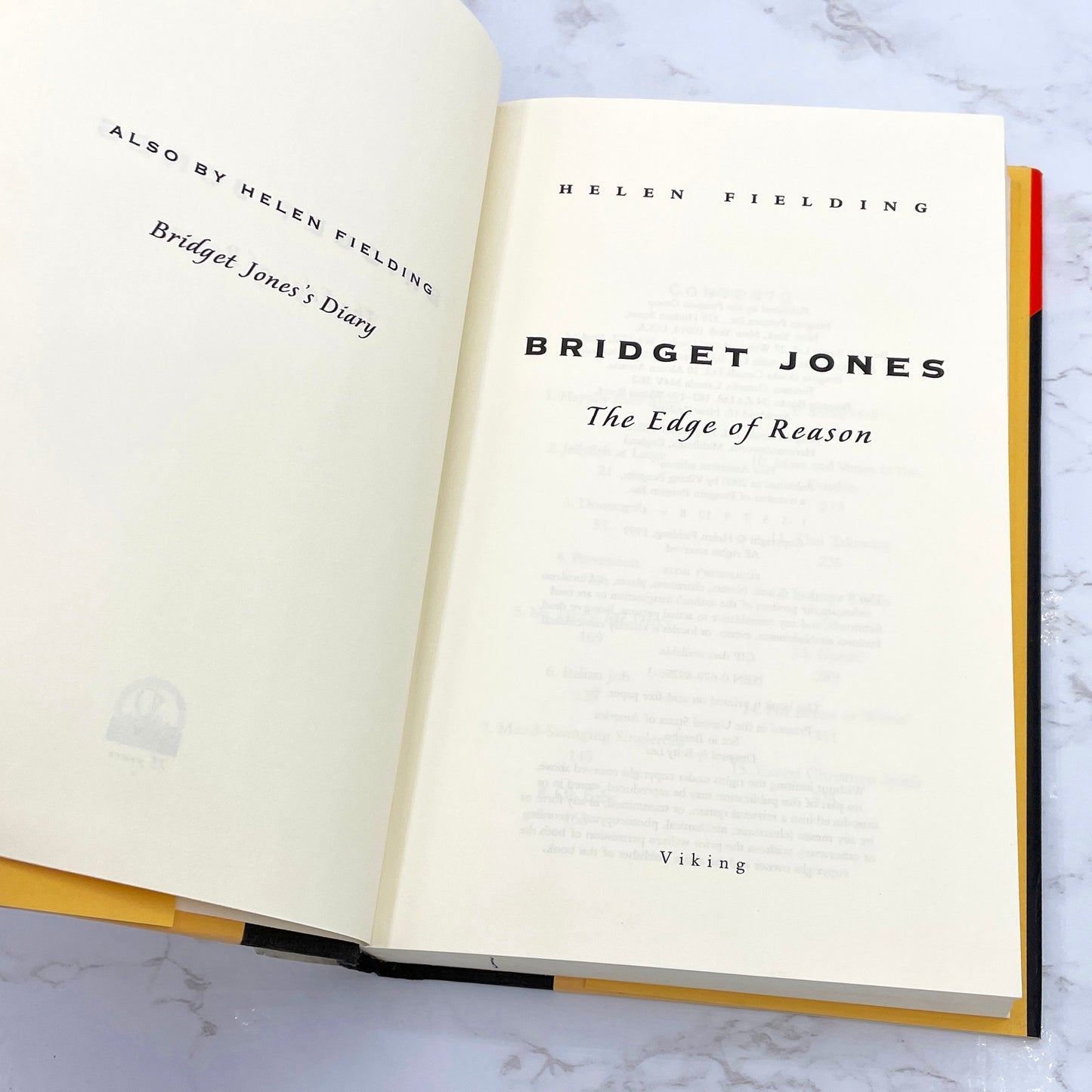 Bridget Jones: The Edge of Reason by Helen Fielding [U.S. FIRST EDITION • FIRST PRINTING] 2000 • Viking