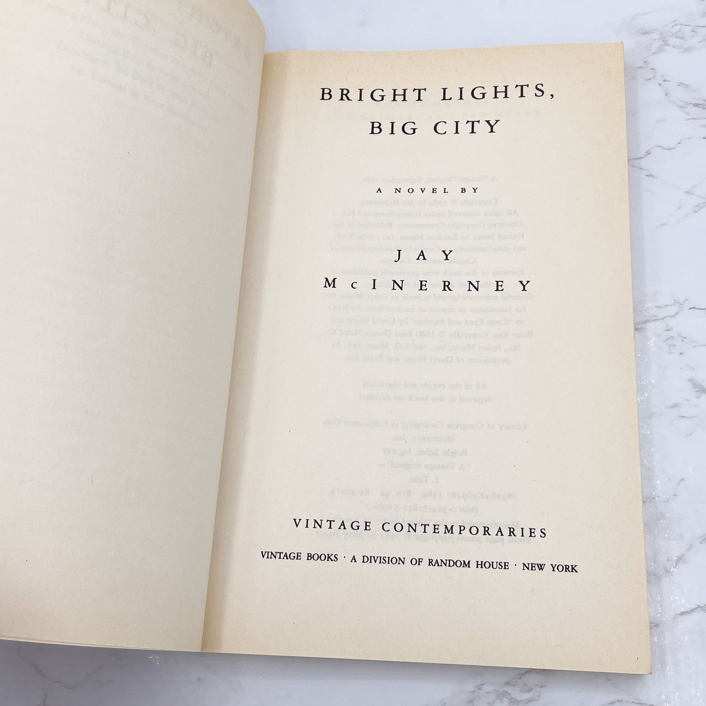 Bright Lights Big City by Jay McInerney [FIRST EDITION] 1984 • Vintage Contemporaries