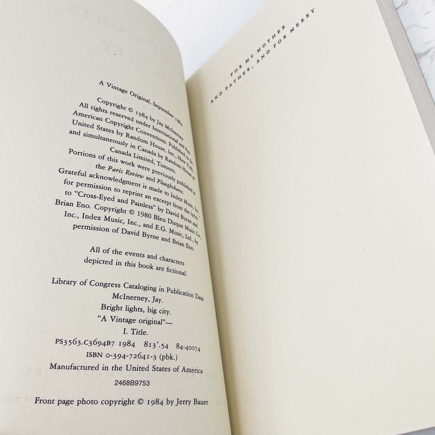 Bright Lights Big City by Jay McInerney [FIRST EDITION] 1984 • Vintage Contemporaries