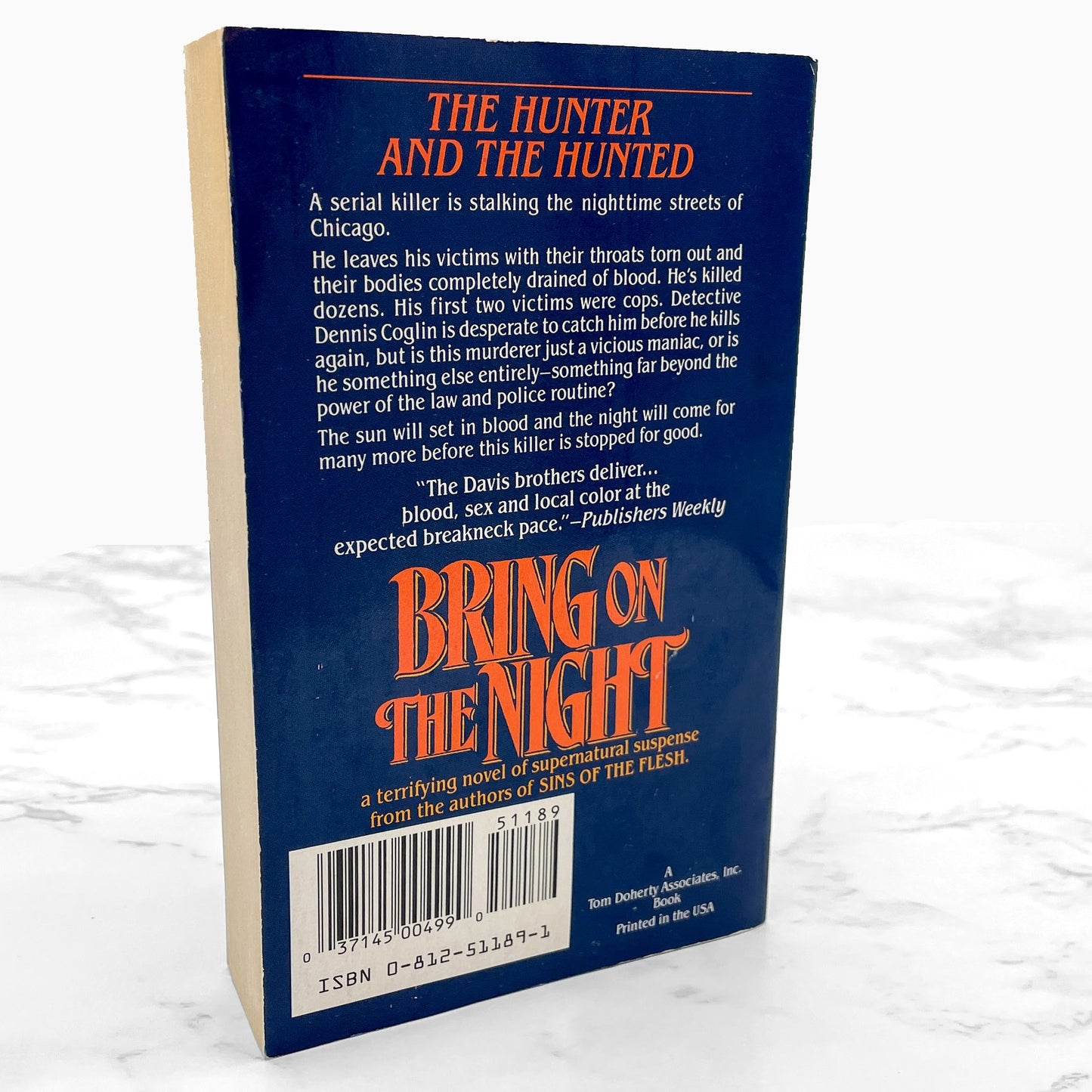 Bring on the Night by Jay Davis & Don Davis [FIRST PAPERBACK PRINTING] 1993 • TOR Horror