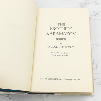 The Brothers Karamazov by Fyodor Dostoevsky translated by Constance Garnett [BOOK CLUB EDITION HARDCOVER] • Nelson Doubleday