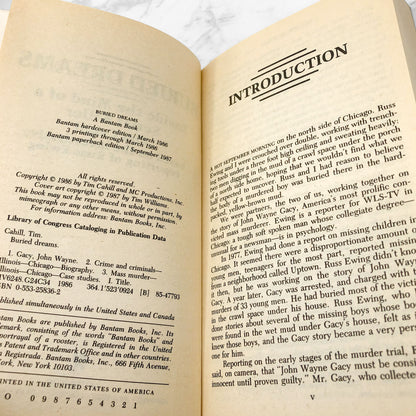 Buried Dreams: Inside the Mind of Serial Killer John Wayne Gacy by Tim Cahill [FIRST PAPERBACK PRINTING] 1987 • Bantam