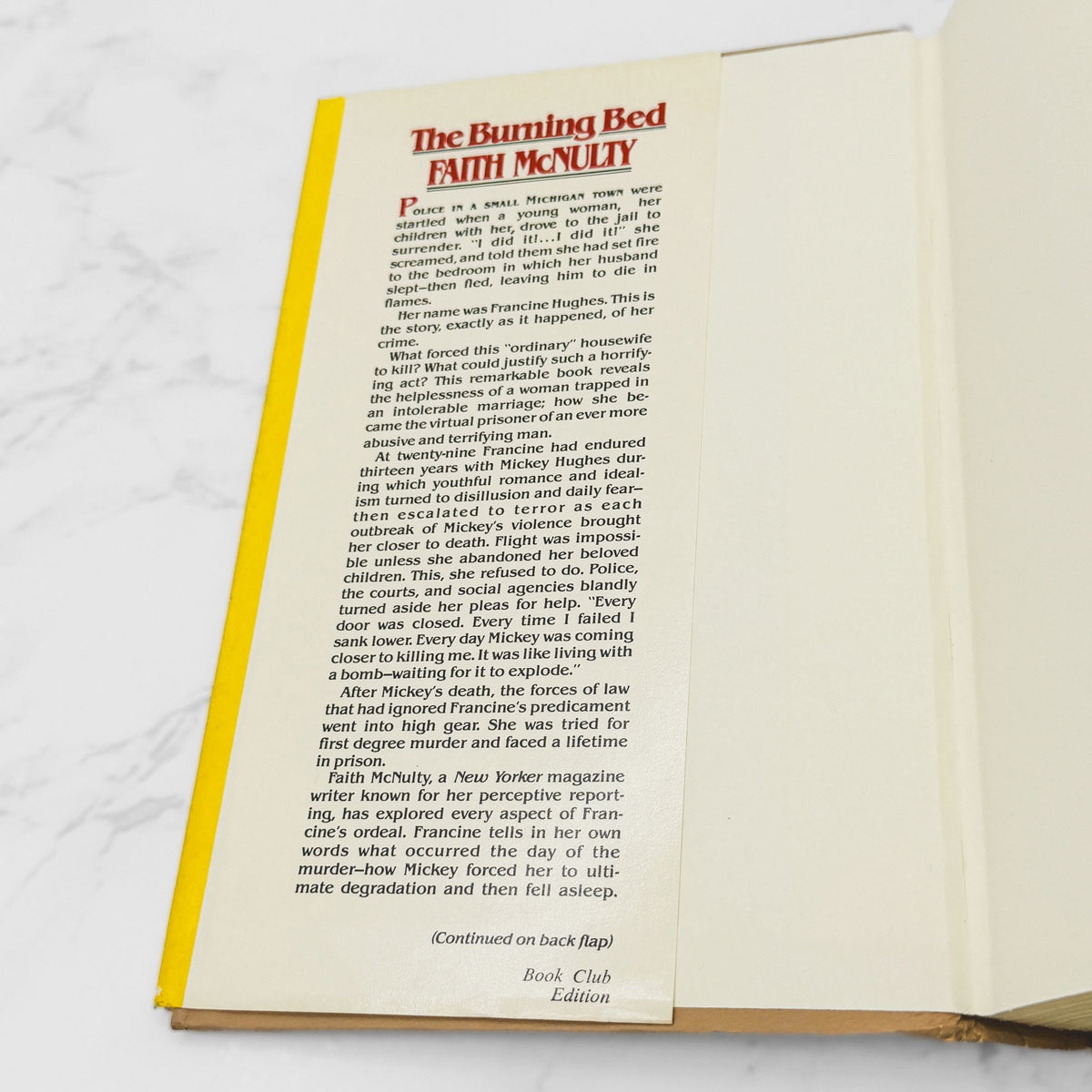 The Burning Bed: The True Story of an Abused Wife by Faith McNulty [FIRST BOOK CLUB EDITION] 1980 • HBJ