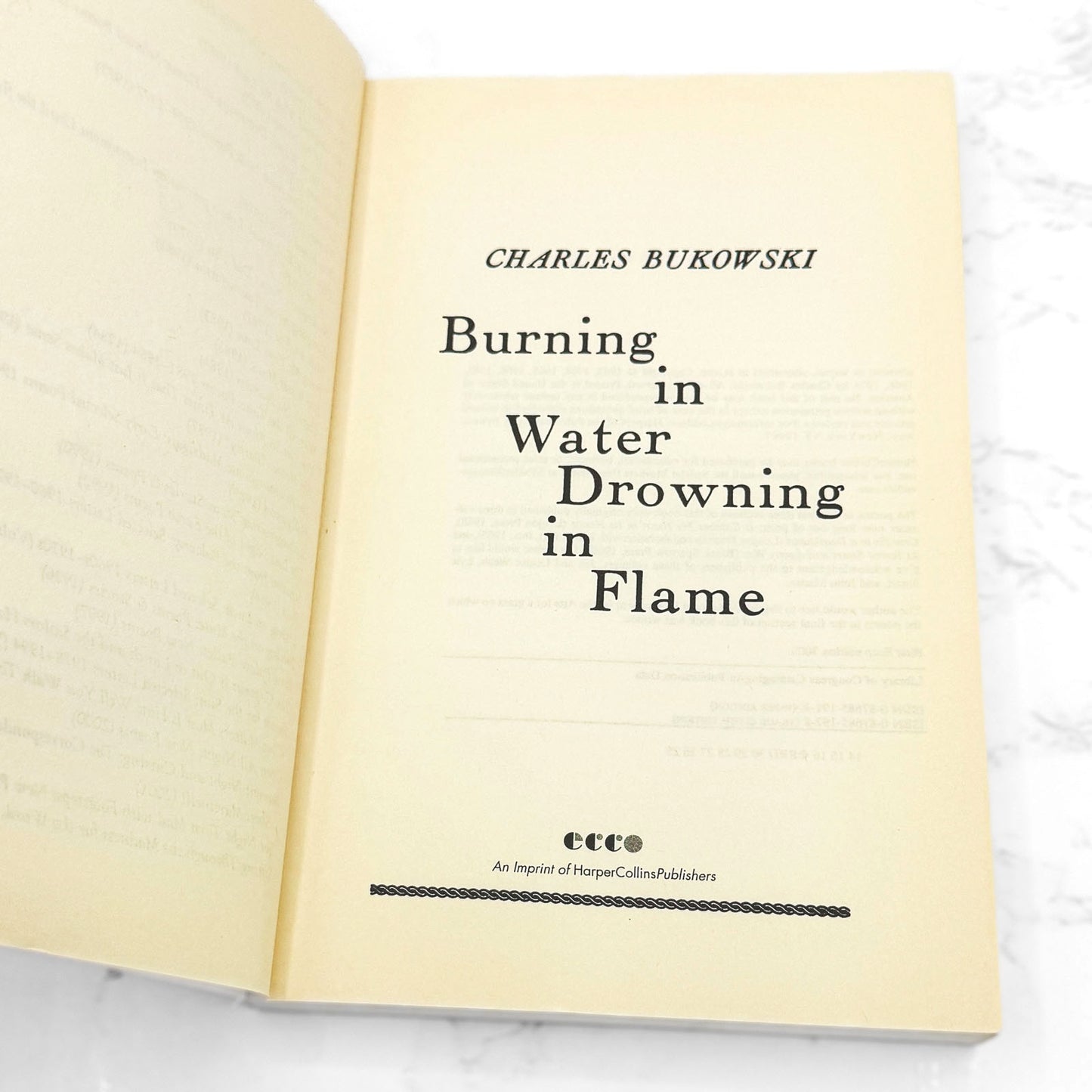 Burning in Water, Drowning in Flame by Charles Bukowski [TRADE PAPERBACK REPRINT] 2003 • Ecco