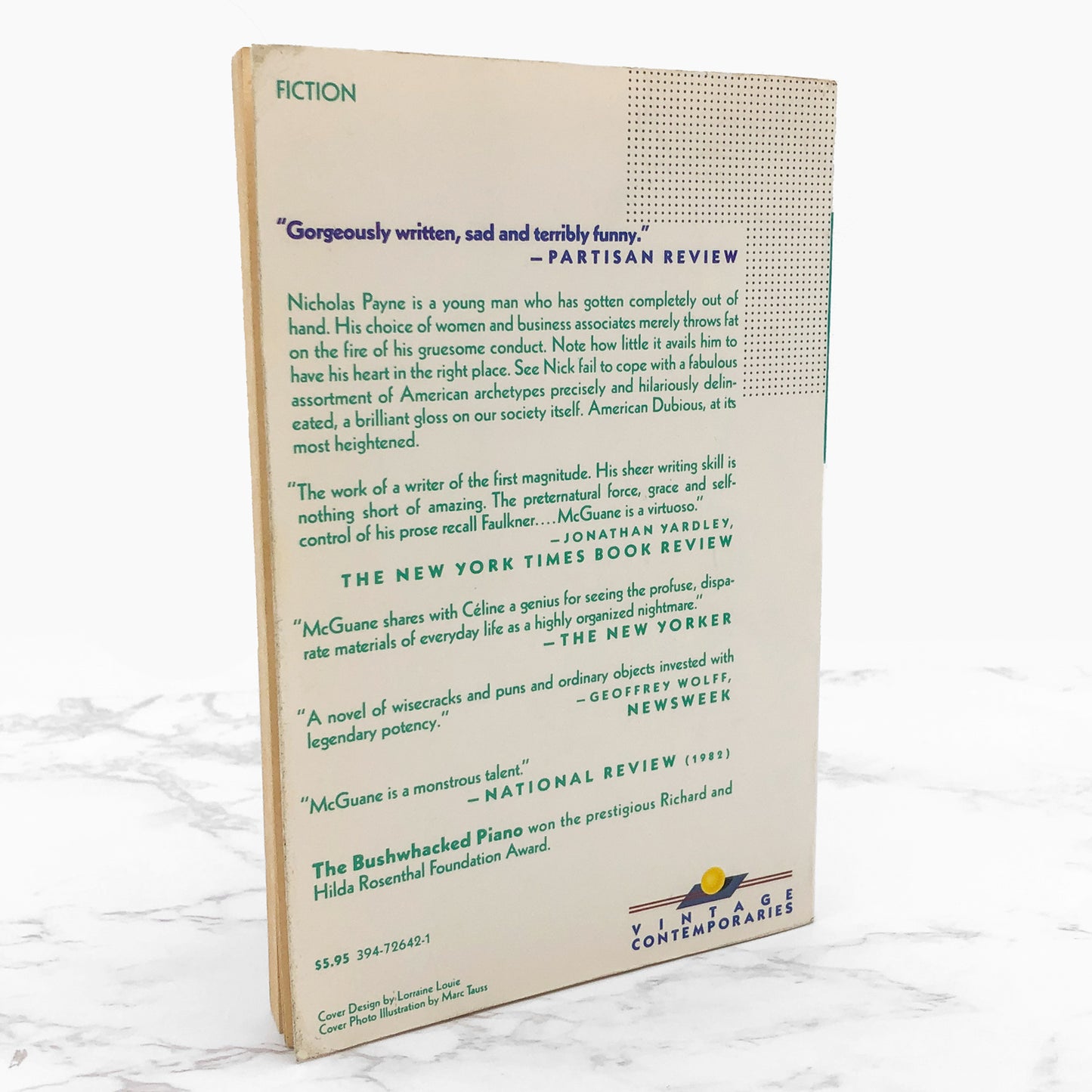 The Bushwhacked Piano by Thomas McGuane [TRADE PAPERBACK] 1984 • Vintage Contemporaries