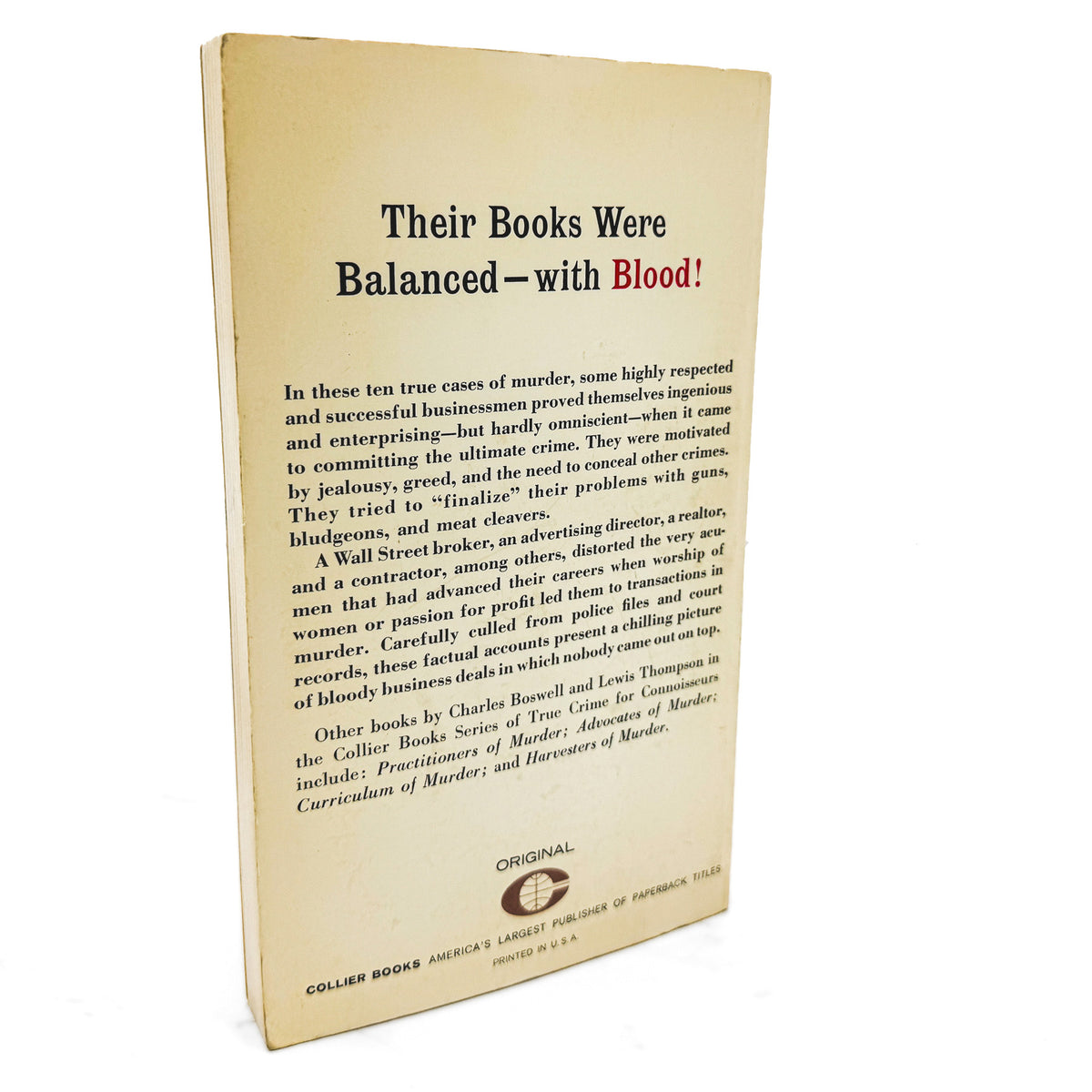 Business of Murder by Charles Boswell & Lewis Thompson [FIRST EDITION PAPERBACK] 1963 • Collier True Crime