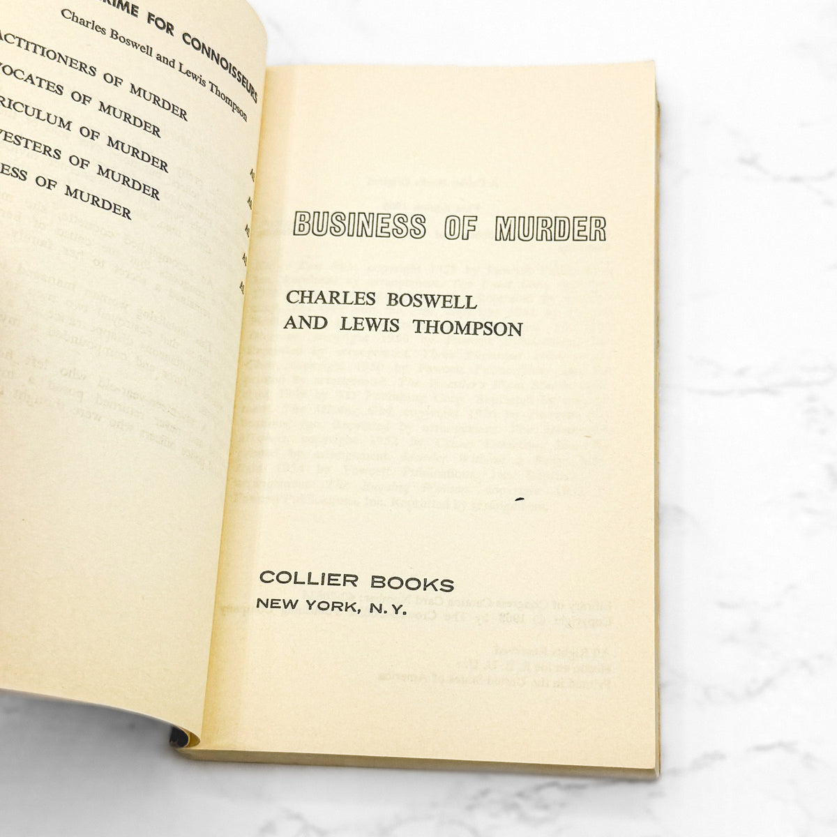Business of Murder by Charles Boswell & Lewis Thompson [FIRST EDITION PAPERBACK] 1963 • Collier True Crime