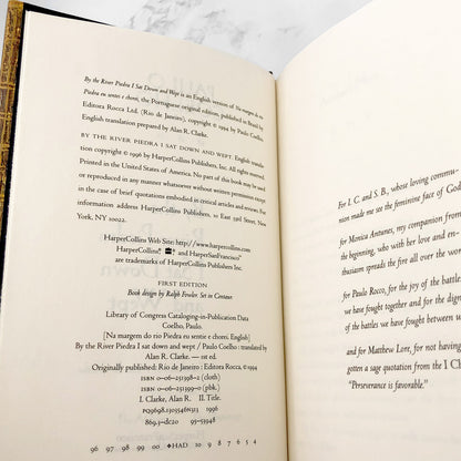 By the River Piedra I Sat Down and Wept by Paulo Coelho [U.S. FIRST EDITION] 1996 • Harper Collins