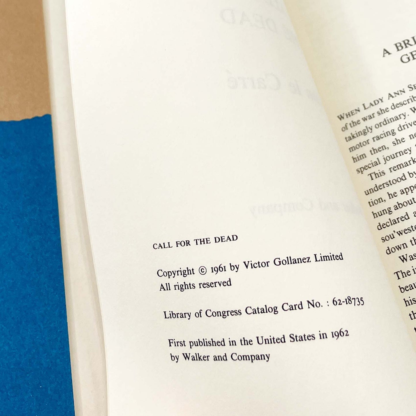Call For the Dead by John Le Carré [FIRST BOOK CLUB EDITION] 1962 • Hardcover • Walker & Co