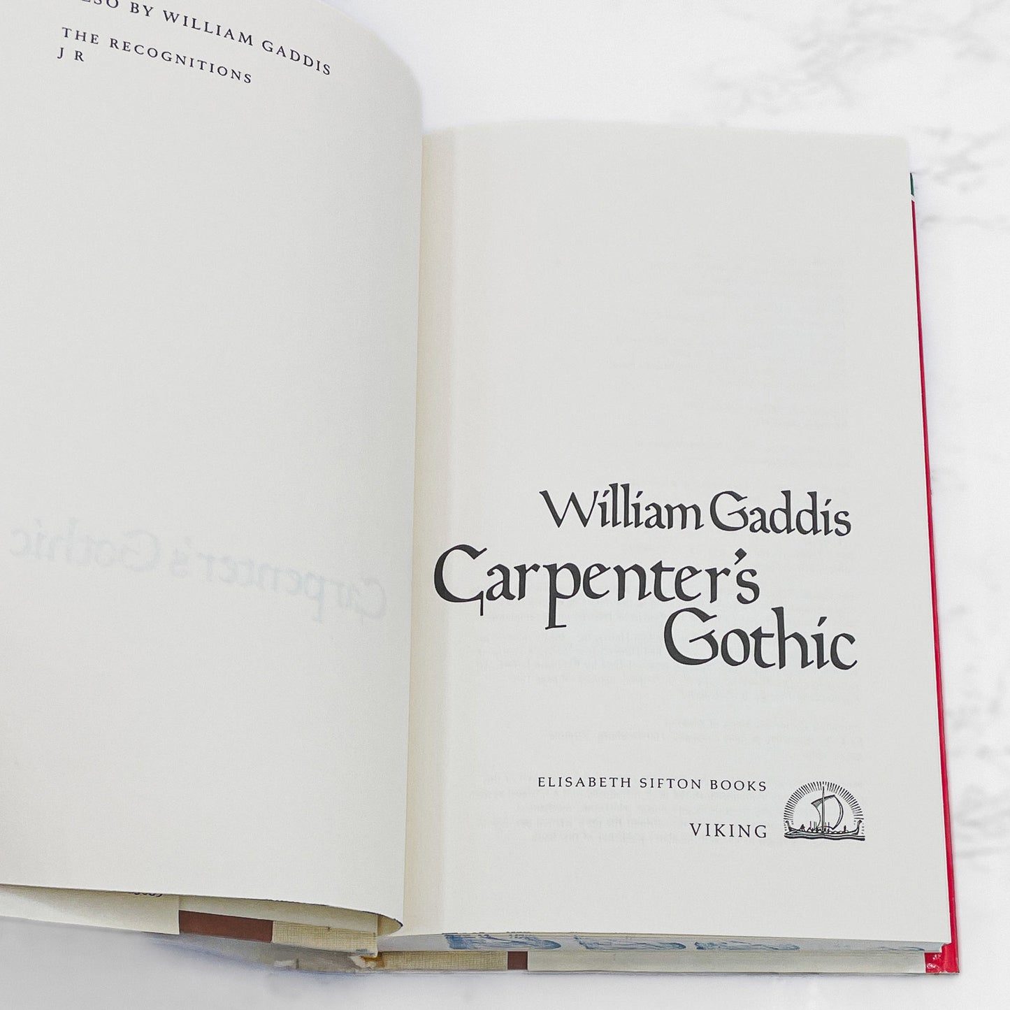 Carpenter's Gothic by William Gaddis [FIRST EDITION • FIRST PRINTING] 1985 • Viking