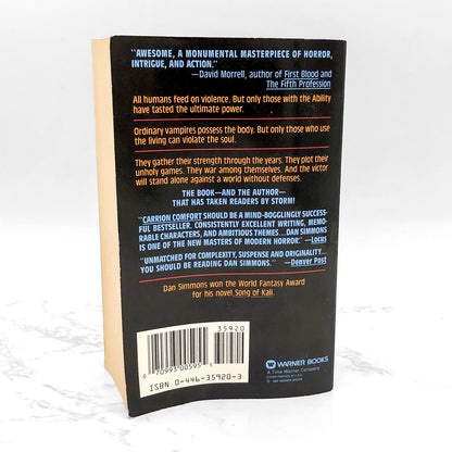 Carrion Comfort by Dan Simmons SIGNED • [FIRST PAPERBACK PRINTING] 1990 • Warner Books *See condition
