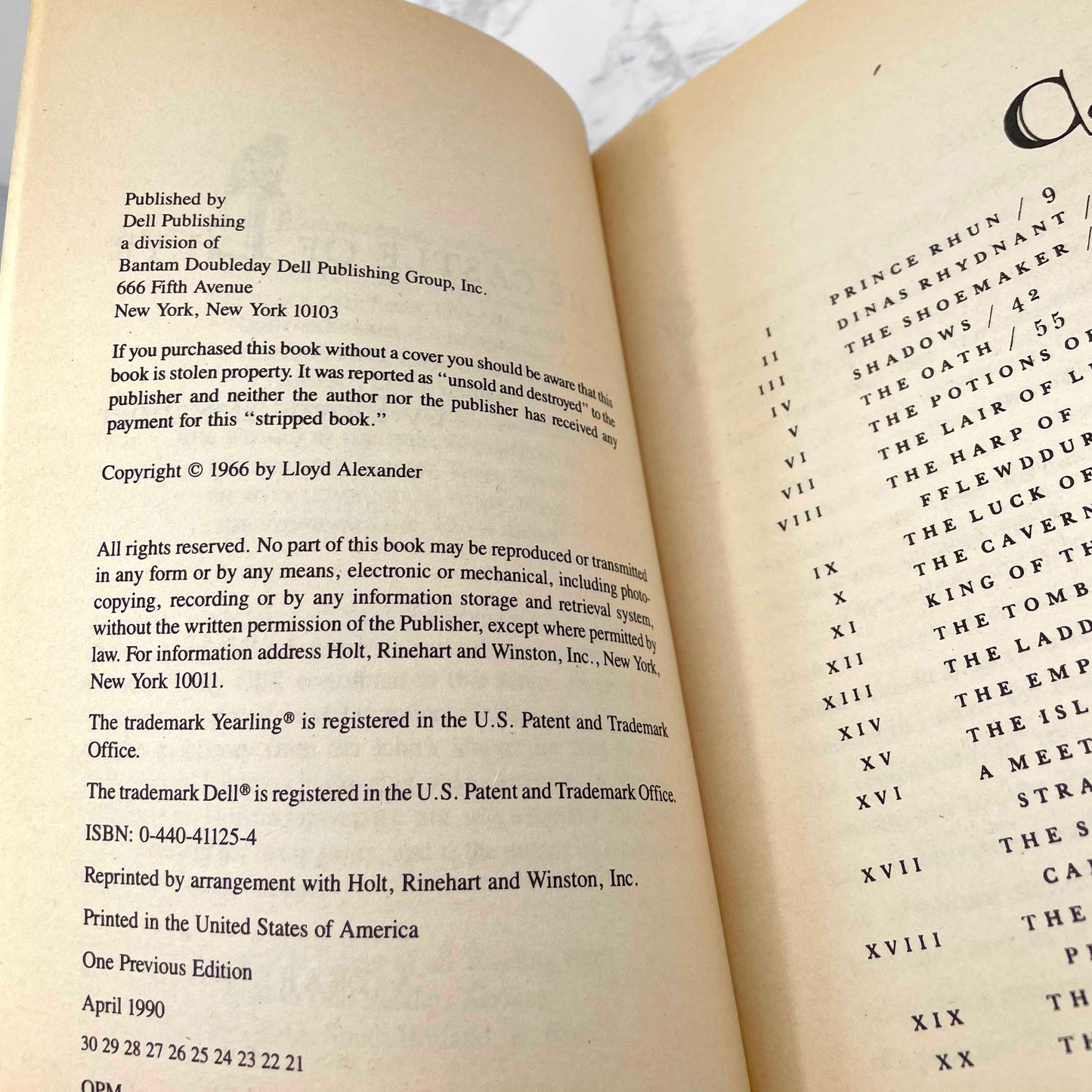 The Castle Of Llyr by Lloyd Alexander [TRADE PAPERBACK] 1990 • Dell-Yearling