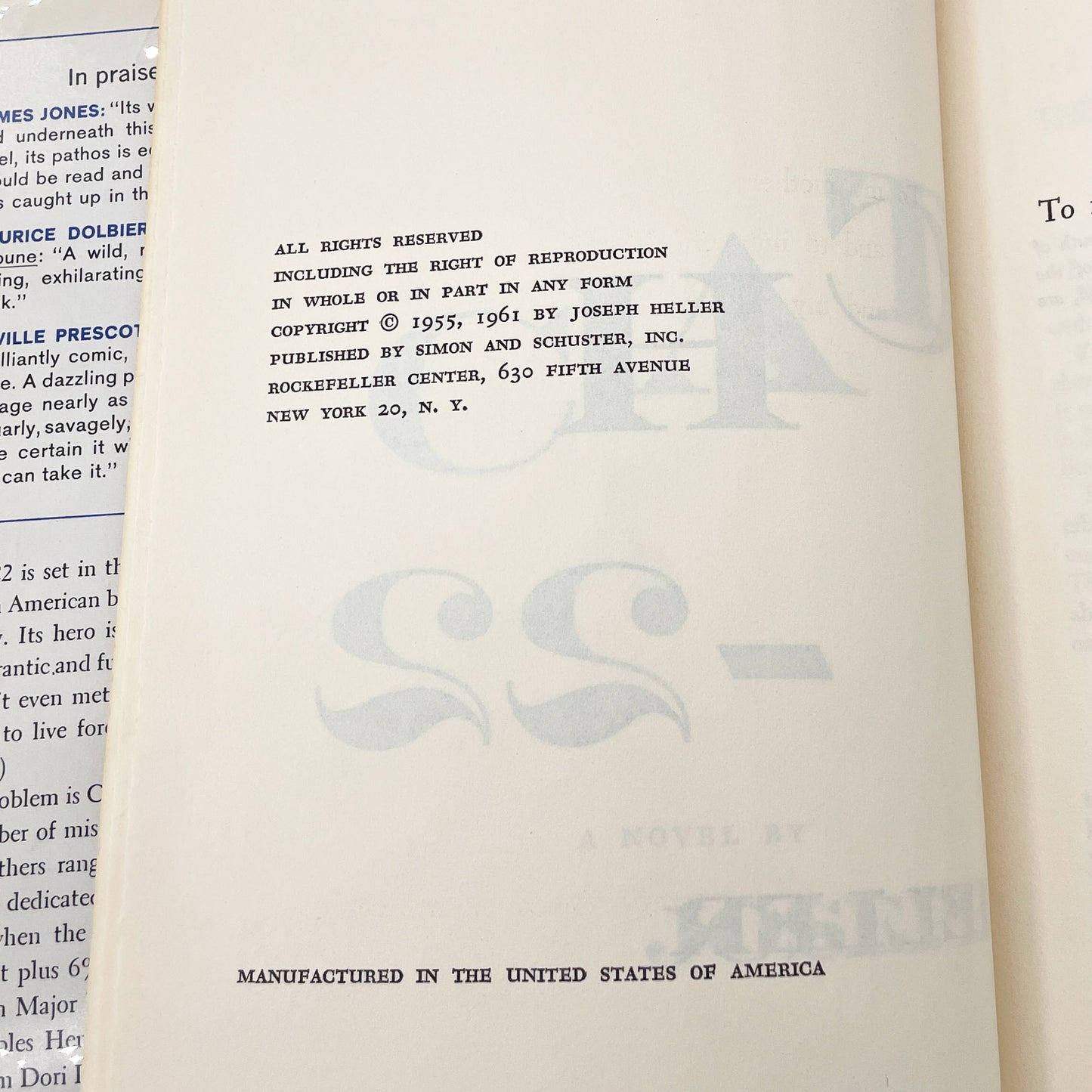 Catch-22 by Joseph Heller [FIRST BOOK CLUB EDITION] 1961 • Simon & Schuster