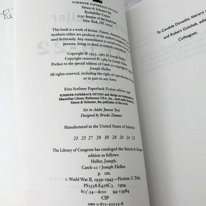 Catch-22 by Joseph Heller [TRADE PAPERBACK] 1996 • Scribner