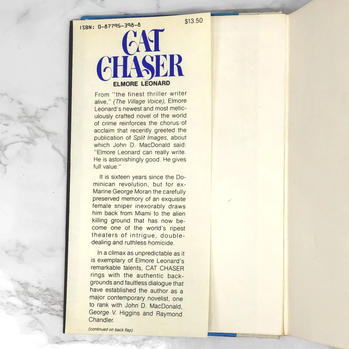 Cat Chaser by Elmore Leonard [FIRST EDITION • FIRST PRINTING] 1982 • Arbor House