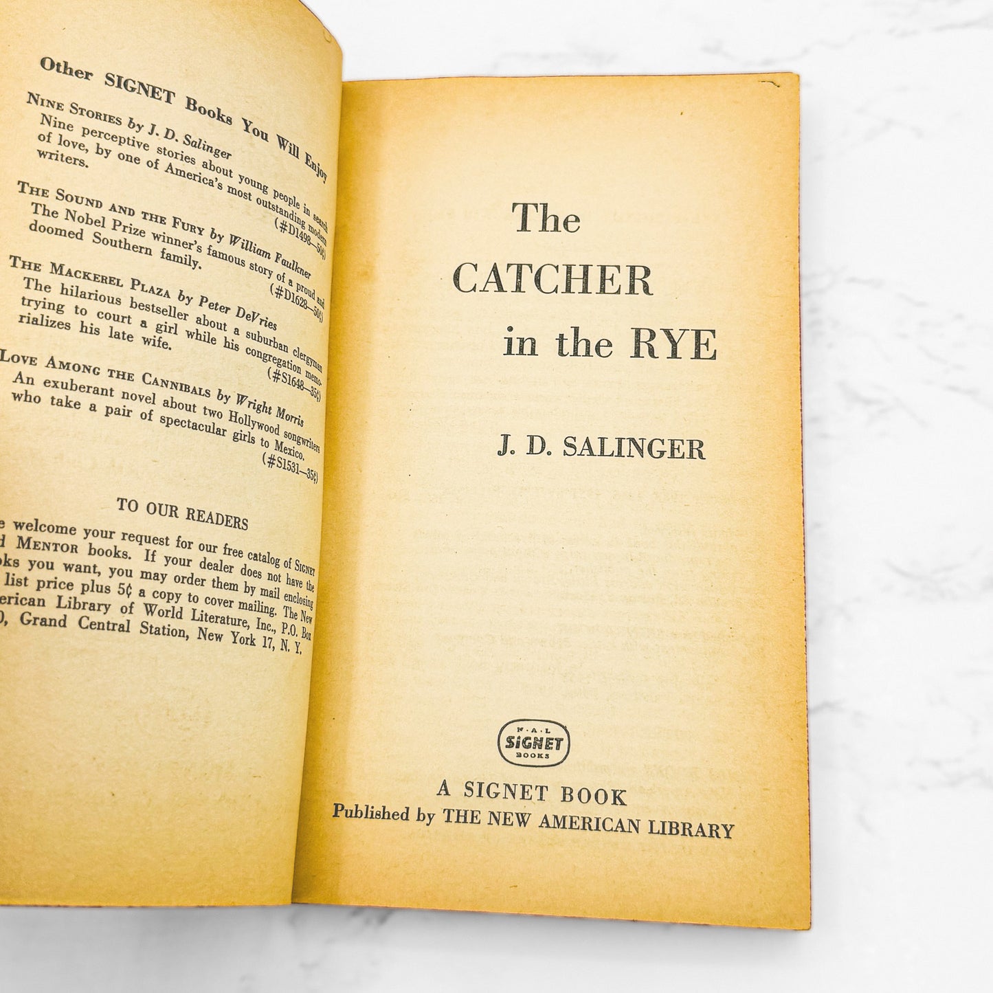 Catcher in the Rye by J.D. Salinger [1960 PAPERBACK] Signet • 14th Printing