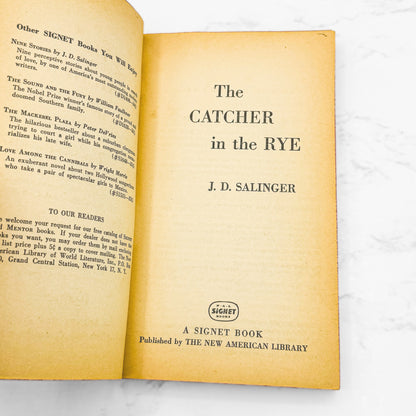 Catcher in the Rye by J.D. Salinger [1960 PAPERBACK] Signet • 14th Printing