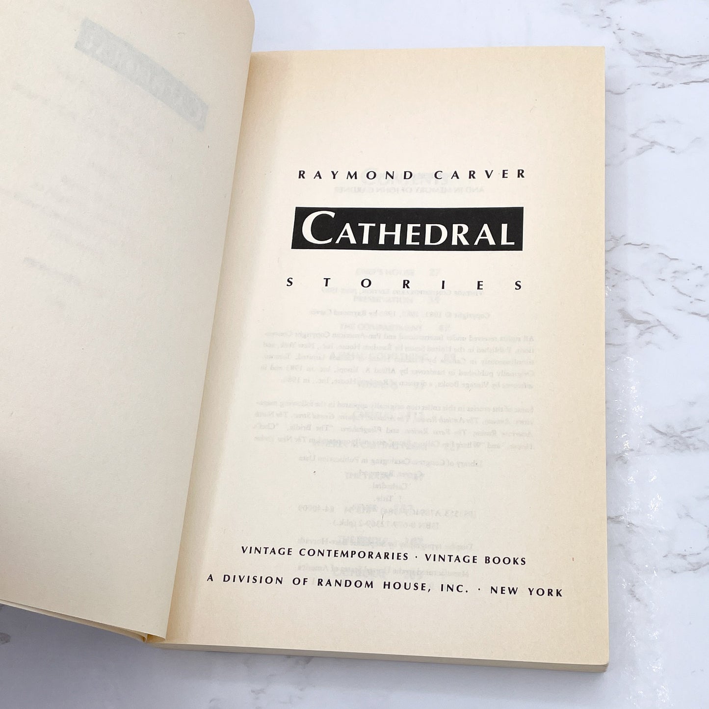 Cathedral by Raymond Carver [TRADE PAPERBACK] 1989 • Vintage Contemporaries • 1st Print!