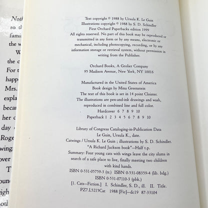 Catwings by Ursula K. Le Guin [FIRST EDITION] 1988 • Orchard Books