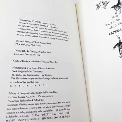 Catwings Return by Ursula K. Le Guin [FIRST EDITION • FIRST PRINTING] 1989 • Orchard Books