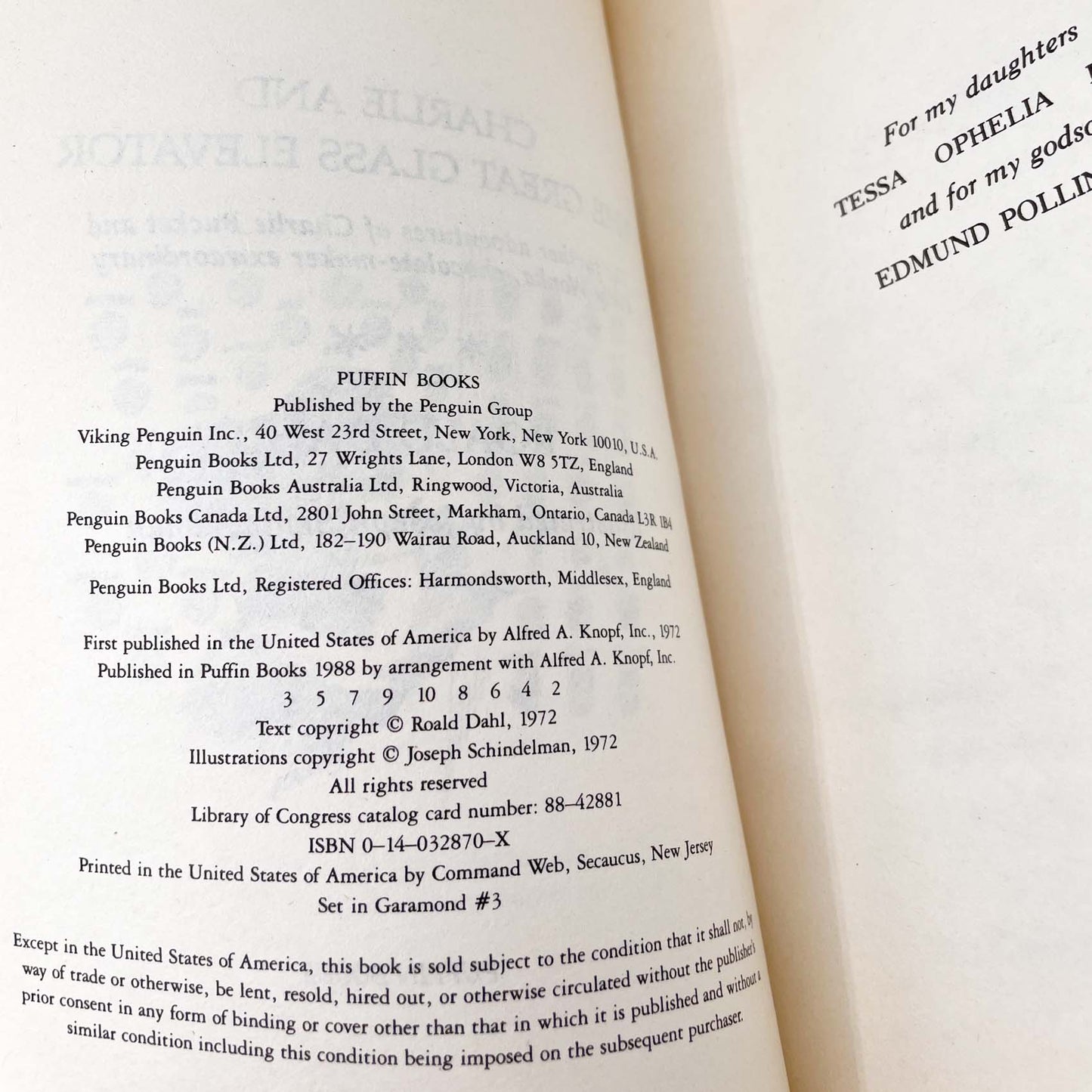 Charlie and the Chocolate Factory & Charlie & the Great Glass Elevator by Roald Dahl [TRADE PAPERBACK SET] 1988 • Puffin Books