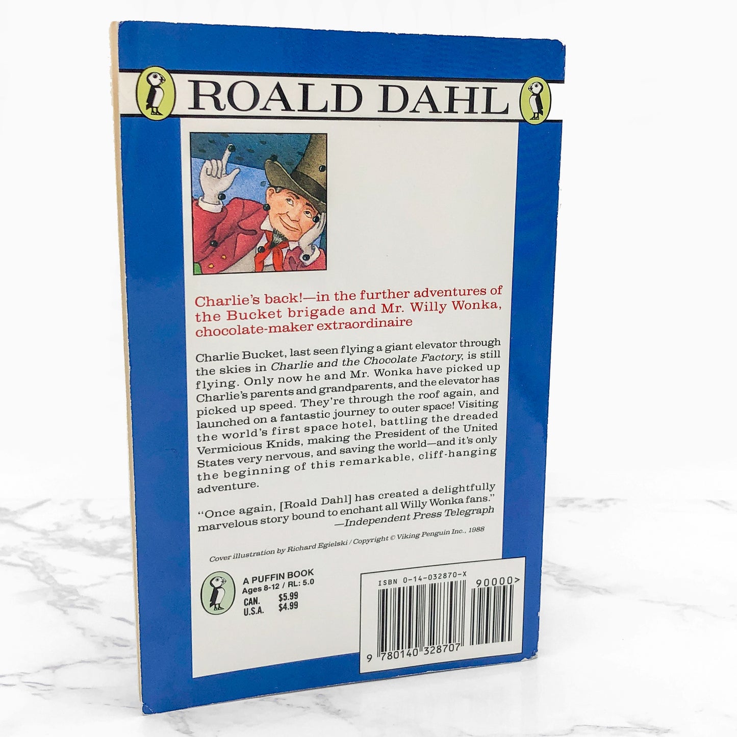 Charlie and the Great Glass Elevator by Roald Dahl [TRADE PAPERBACK] 1988 • Puffin Books