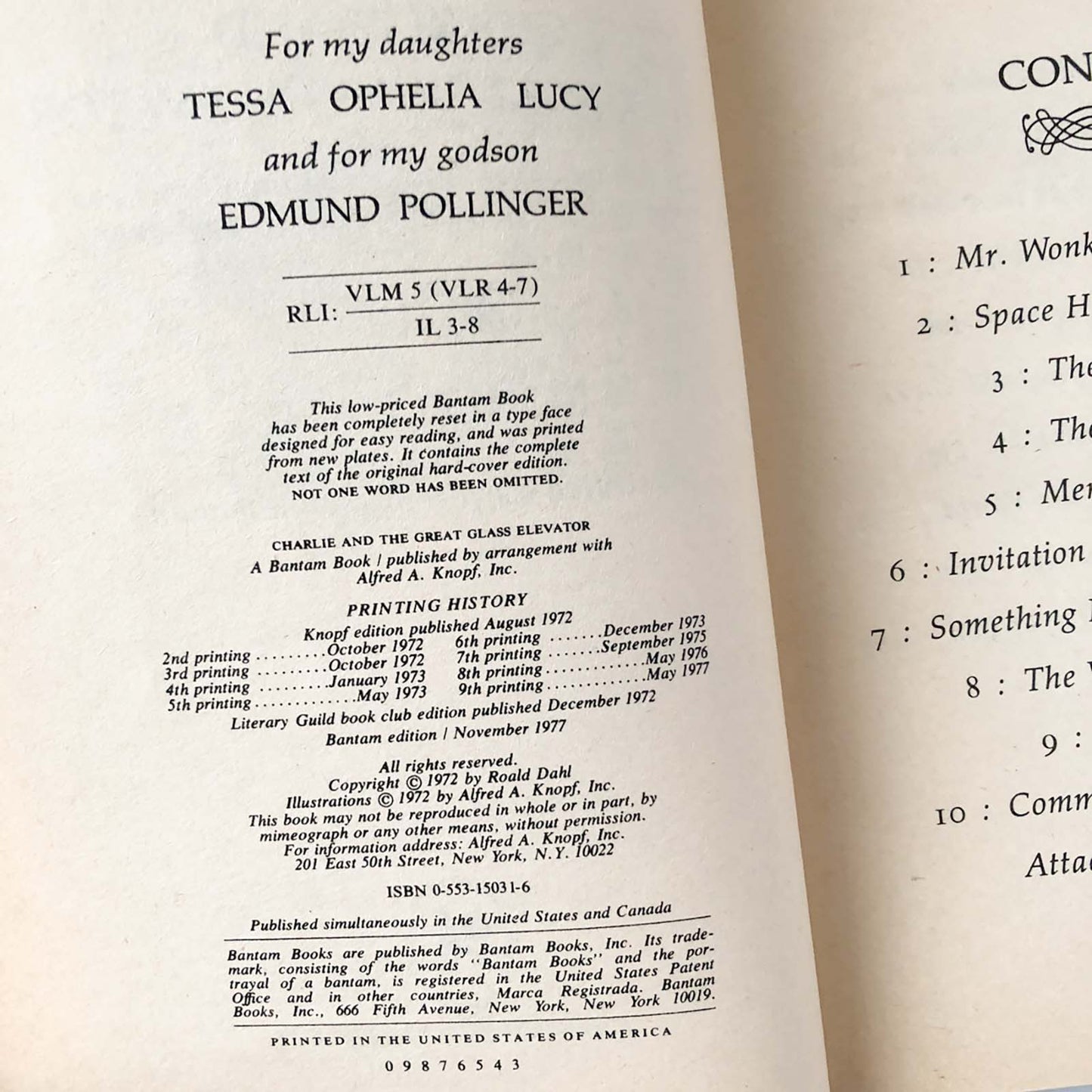 Charlie and the Great Glass Elevator by Roald Dahl [FIRST PAPERBACK EDITION] 1977 • Bantam