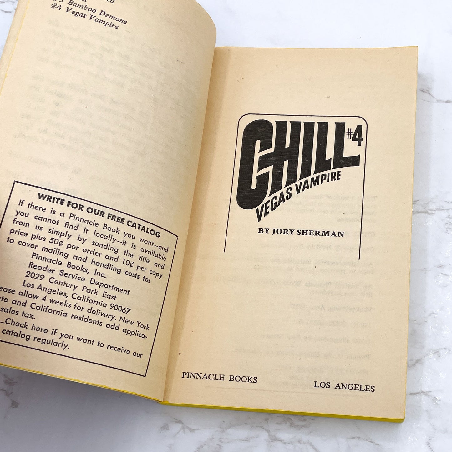 Chill #4: Vegas Vampire by Jory Sherman [FIRST PAPERBACK PRINTING] 1980 • Pinnacle Horror