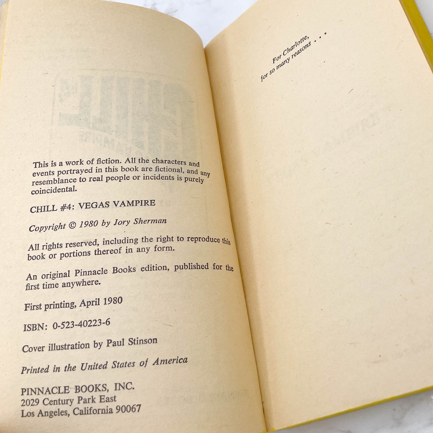 Chill #4: Vegas Vampire by Jory Sherman [FIRST PAPERBACK PRINTING] 1980 • Pinnacle Horror