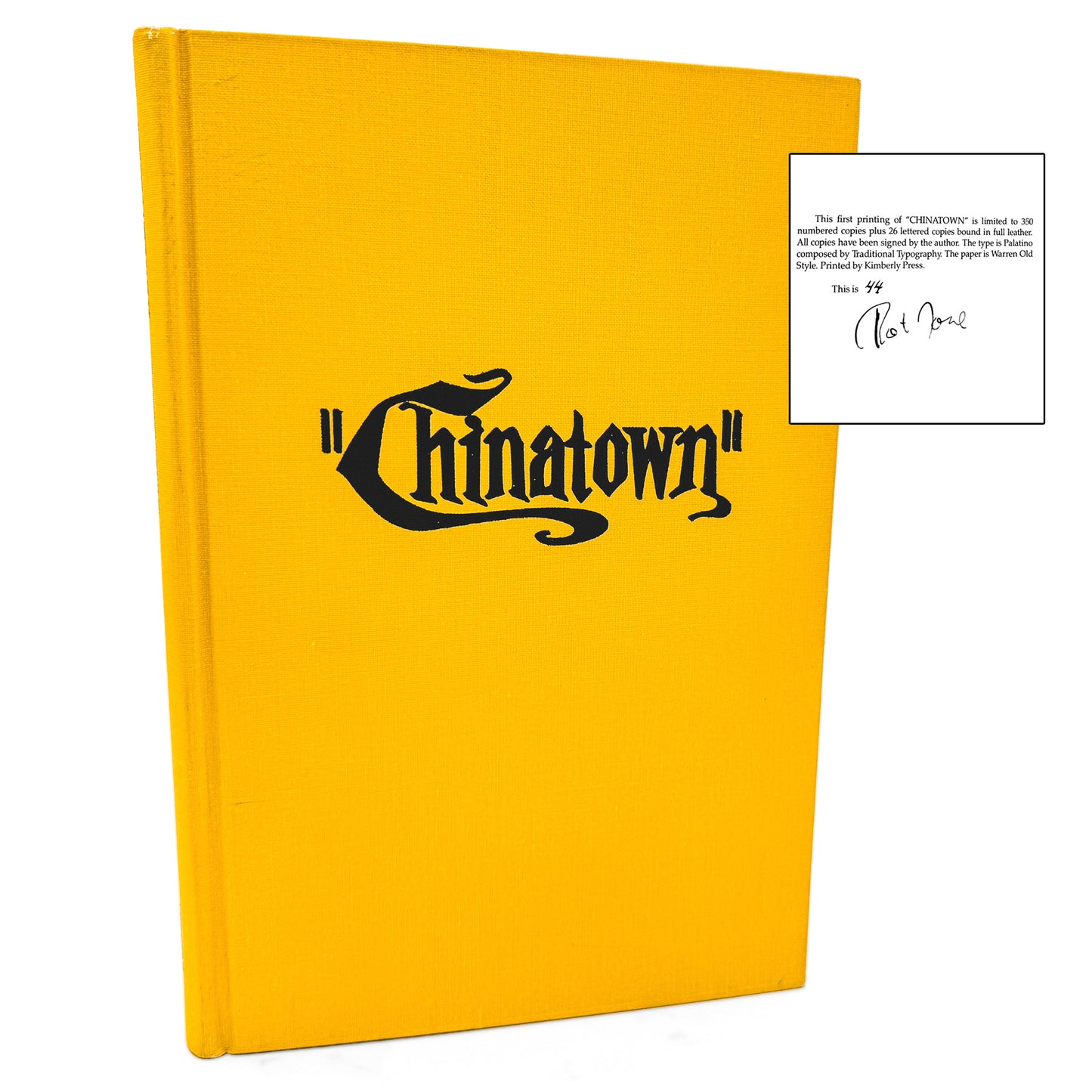 Chinatown: A Screenplay by Robert Towne SIGNED + NUMBERED! [LIMITED FIRST EDITION] #44/350 • 1983 • Neville