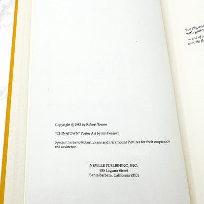 Chinatown: A Screenplay by Robert Towne SIGNED + NUMBERED! [LIMITED FIRST EDITION] #44/350 • 1983 • Neville
