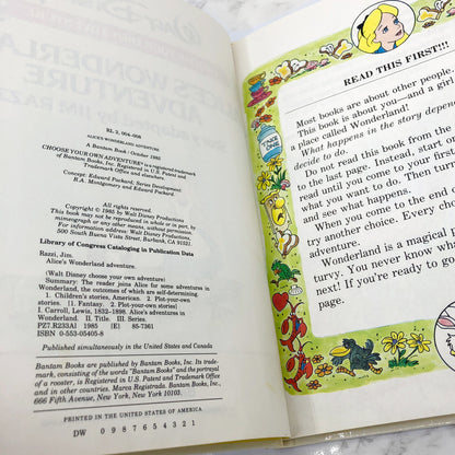 Alice's Wonderland Adventure [Disney Choose Your Own Adventure #5] by Jim Razzi [FIRST EDITION • FIRST PRINTING] 1985