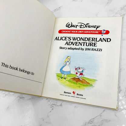 Alice's Wonderland Adventure [Disney Choose Your Own Adventure #5] by Jim Razzi [FIRST EDITION • FIRST PRINTING] 1985