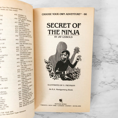 Secret of the Ninja by Jay Leibold [FIRST EDITION PAPERBACK] 1987 • Choose Your Own Adventure #66