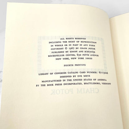 The Chosen by Chaim Potok [FIRST EDITION] 1967 • 4th Printing • Simon & Schuster
