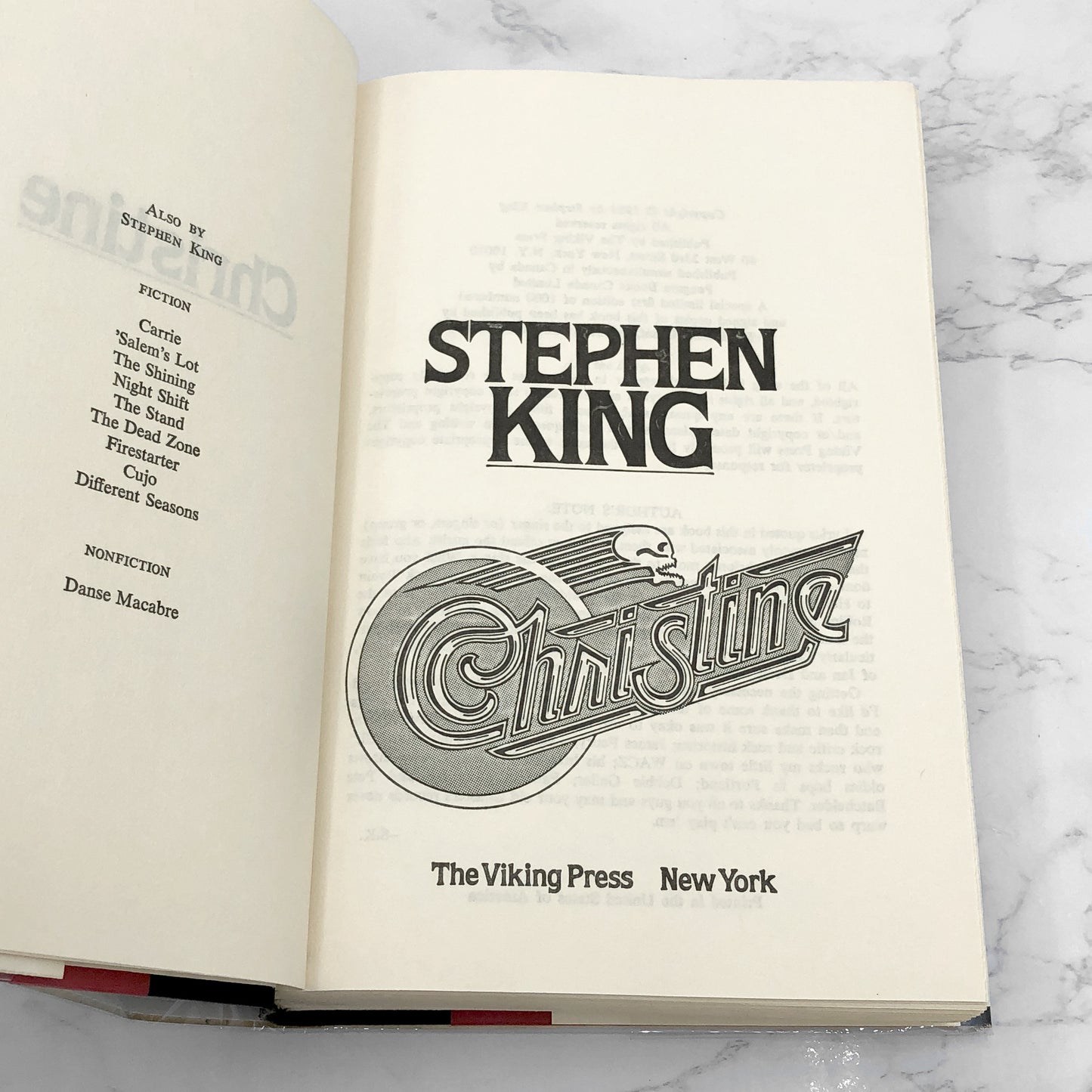 Christine by Stephen King [1983 HARDCOVER] BCE • Viking