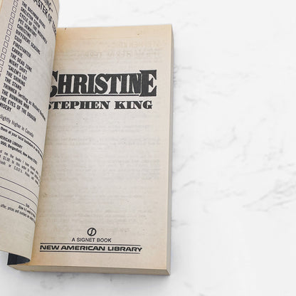 Christine by Stephen King [FIRST PAPERBACK EDITION] 1983 • Signet