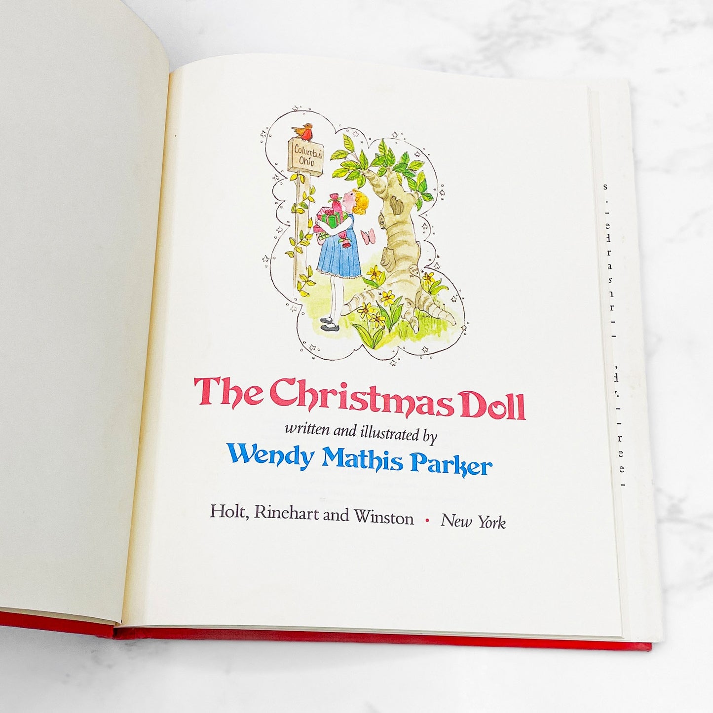 The Christmas Doll by Wendy Mathis Parker [FIRST EDITION] 1979 • Holt, Rinehart & Winston