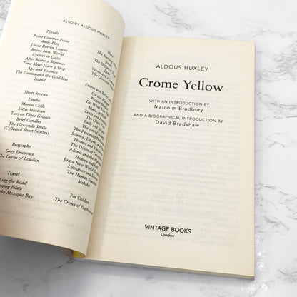 Crome Yellow by Aldous Huxley [U.K. TRADE PAPERBACK] 2004 • Vintage