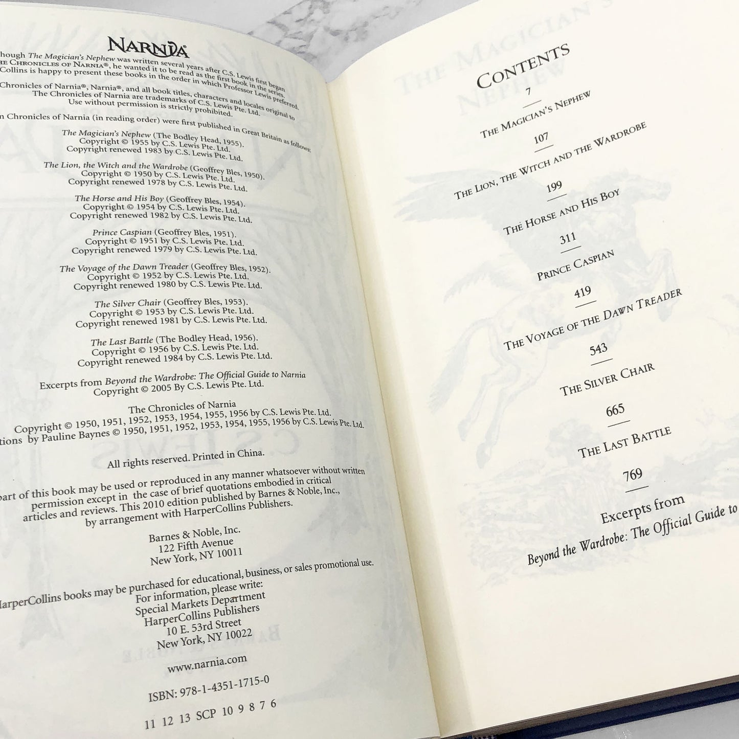 The Complete Chronicles of Narnia by C.S. Lewis [LEATHER-BOUND DELUXE EDITION] 2010 • B&N