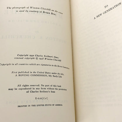 My Early Life: A Roving Commission by Winston S. Churchill [TRADE PAPERBACK] 1958 • Scribners