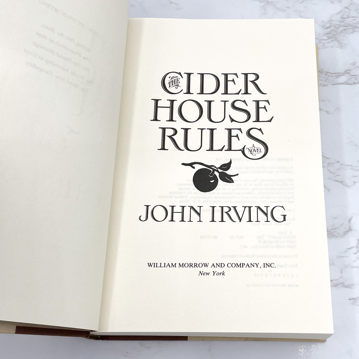 The Cider House Rules by John Irving [FIRST EDITION • FIRST PRINTING] 1985 • William Morrow