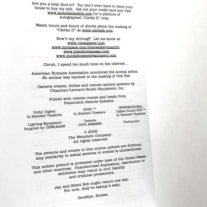 Clerks II: The Screenplay by Kevin Smith SIGNEDx2! [FIRST EDITION] 2006