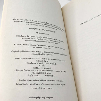 Cloud Atlas by David Mitchell [TRADE PAPERBACK] 2004 • Random House