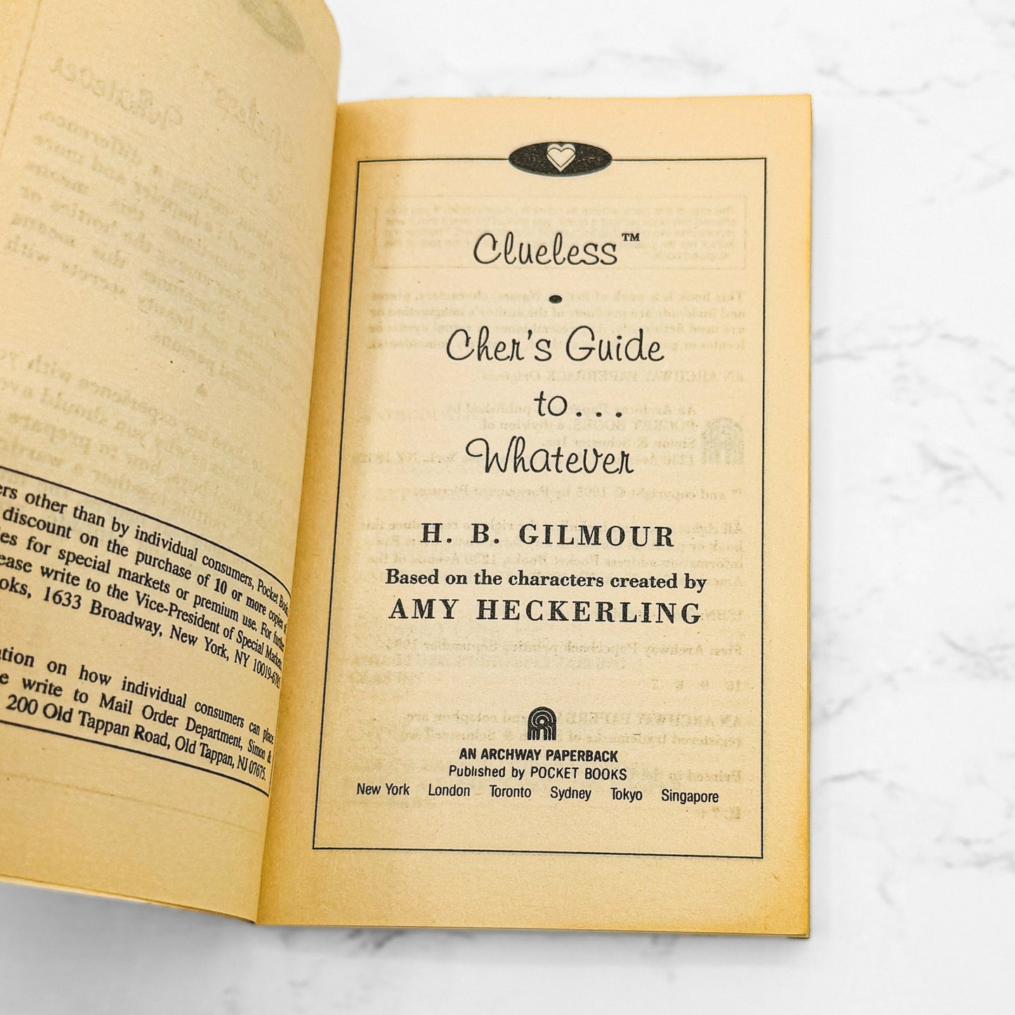 Clueless: Cher's Guide To... Whatever by H.B. Gilmour [FIRST EDITION PAPERBACK] 1995 • Archway