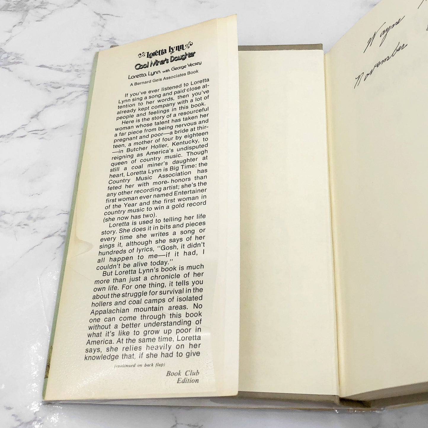 Coal Miner's Daughter by Loretta Lynn [1976 HARDCOVER] • BCE • Henrey Regnery Co.