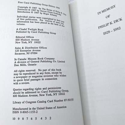 The Collected Stories of Philip K. Dick Vol. 1: The Short Happy Life of the Brown Oxford [FIRST EDITION TRADE PAPERBACK] 1990 • Citadel