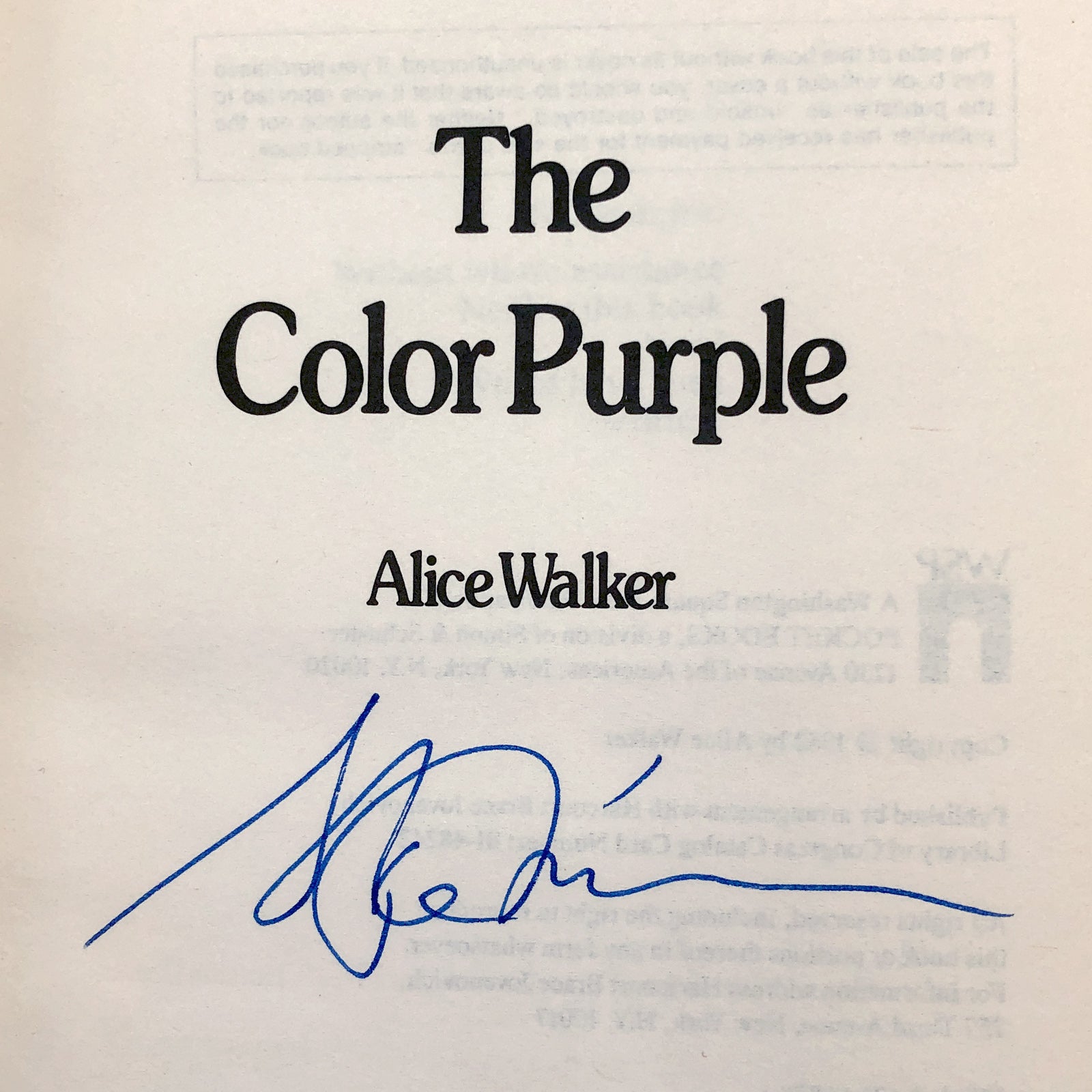 The Color Purple by Alice Walker SIGNED [FIRST PAPERBACK EDITION